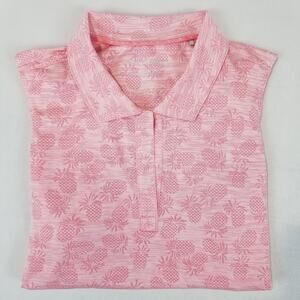 Tommy Bahama Polo Shirt Womens Small IslandZone Pineapple Sleeveless Golf Top